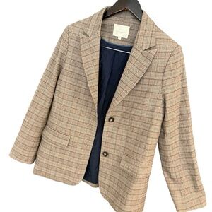 Yerse XS worn a couple times MINT condition Classic Tan Plaid Blazer OVERSIZED